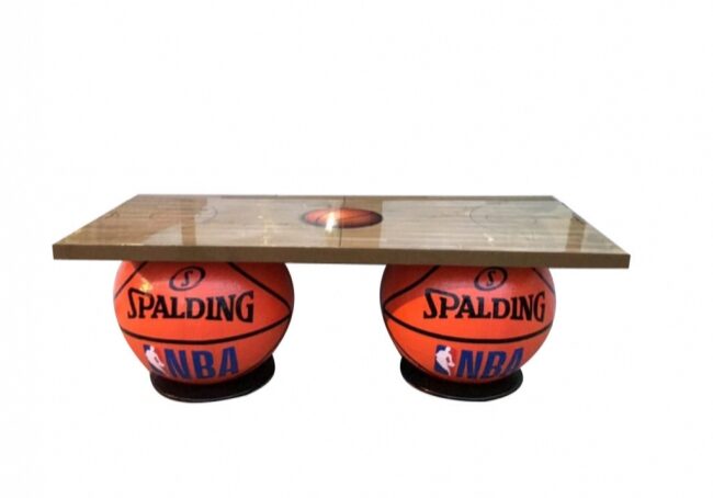 Unique table with basketball base