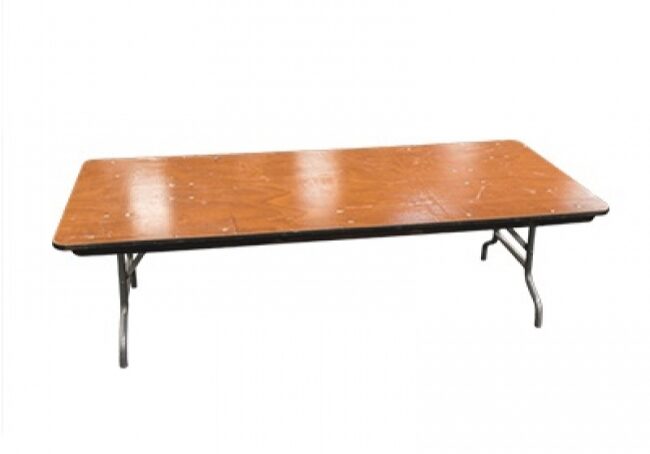 Foldable banquet table on white background