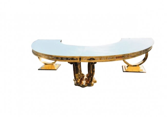 Luxurious gold and glass console