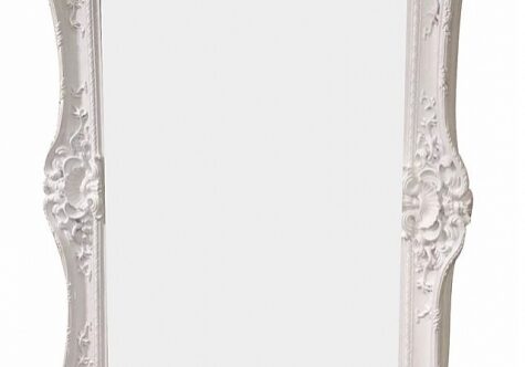 Ornate white decorative mirror frame