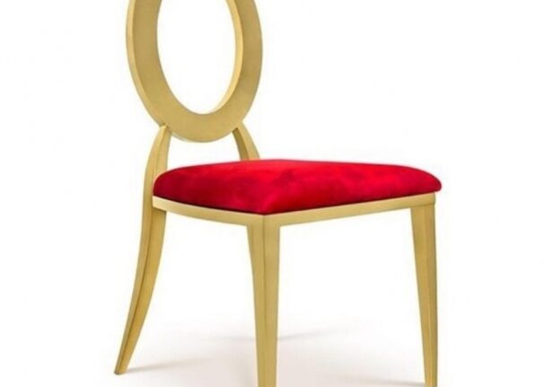 Modern chair with gold frame