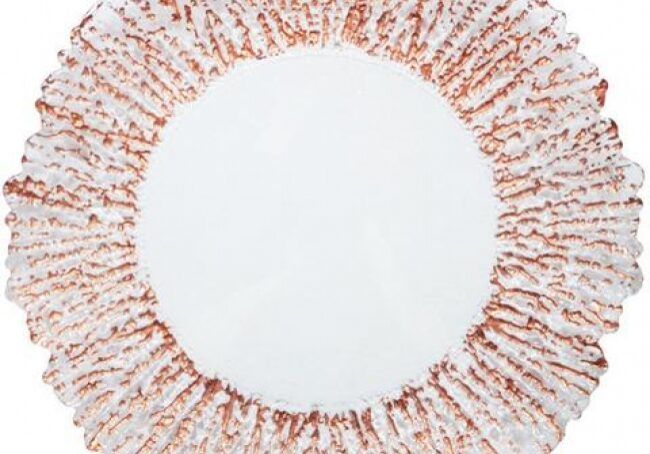 Textured decorative plate with ruffled edges
