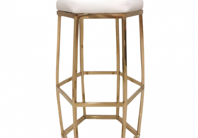 Modern metal stool with cushion
