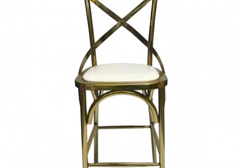 Elegant gold stool with cross back