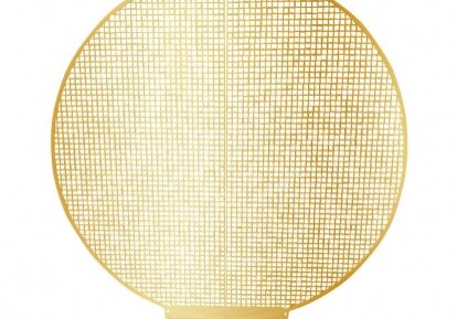 Decorative gold mesh circle display