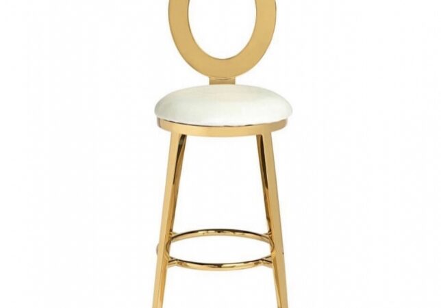 Modern gold stool design with open back