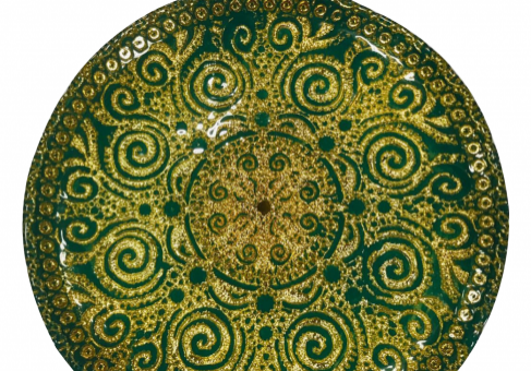 Artistic swirled design on decorative dish