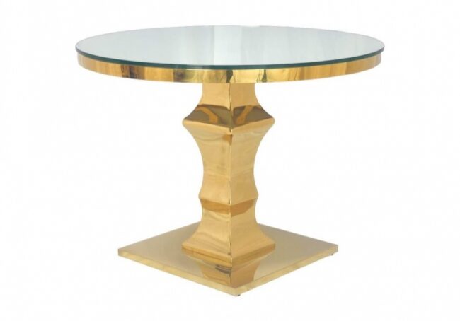 Elegant round glass-top table