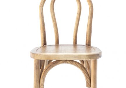 Simple wooden chair on white background
