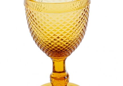 Retro amber wine glass