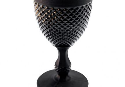 Elegant black wine glass