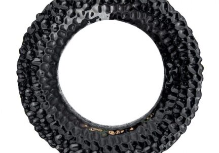 Decorative black round mirror frame
