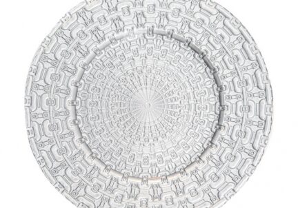 Intricate patterned white plate