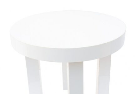 White round table with four legs