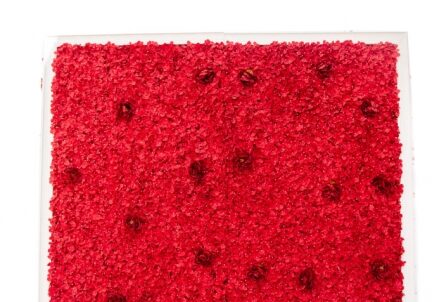 Bright red decorative textile design