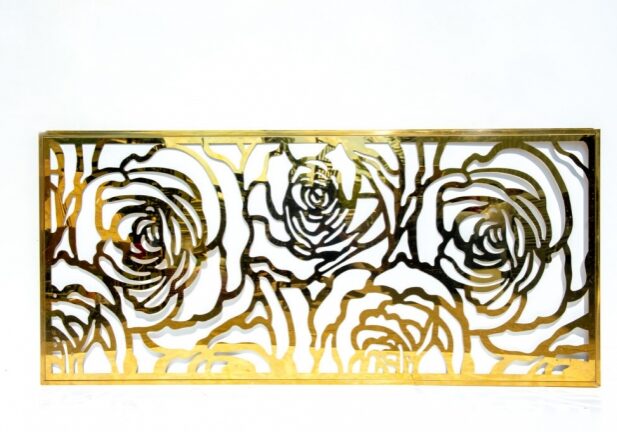 Elegant rose pattern metal artwork