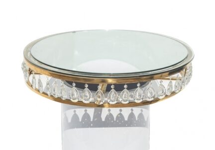 Elegant round glass table design