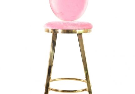Elegant pink and gold bar chair