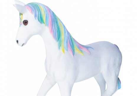 Colorful-maned unicorn figurine