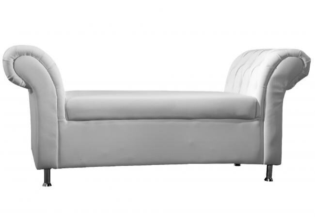 Stylish white bench with metal legs