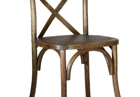 Wooden chair with cross back design