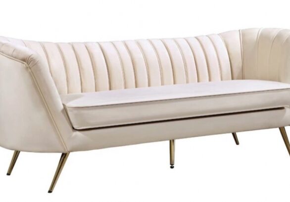 Stylish mid-century modern cream couch