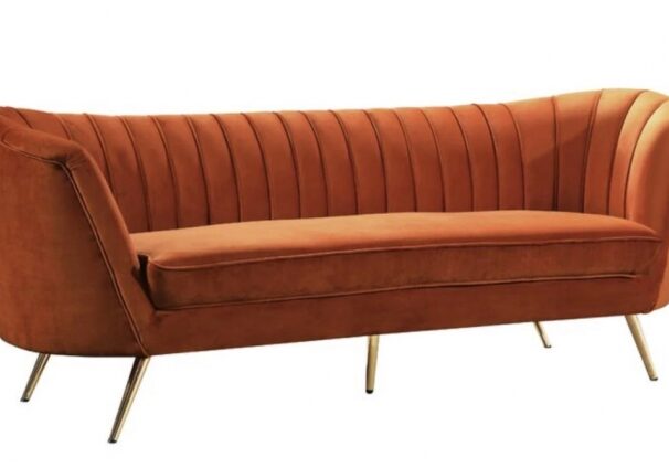 Mid-century modern orange couch