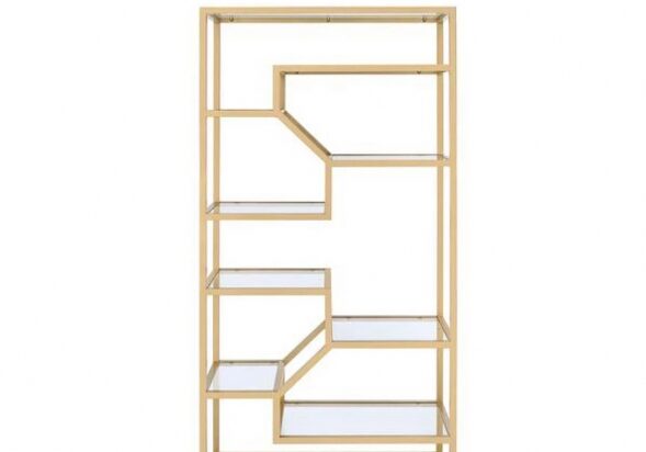 Contemporary display shelf with glass panels