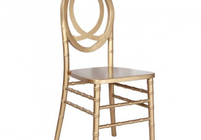 Gold decorative chair with oval back