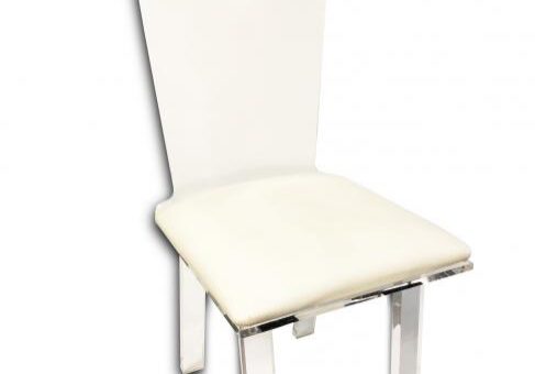 White modern chair with transparent legs