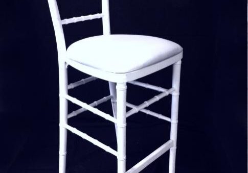 Stylish white bar stool, classic design.